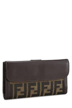 Fendi,  Brown Zucca Canvas Long Wallet, Brown