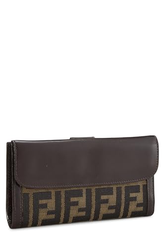 Fendi,  Brown Zucca Canvas Long Wallet, Brown