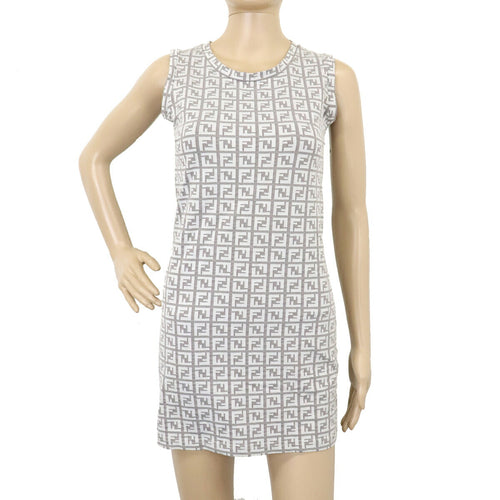 Fendi Zucca Pattern Sleeveless Dress
