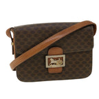 CELINE Macadam Canvas Shoulder Bag PVC Leather Brown  32152