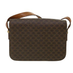 CELINE Macadam Canvas Shoulder Bag PVC Leather Brown  32152