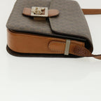 CELINE Macadam Canvas Shoulder Bag PVC Leather Brown  32152