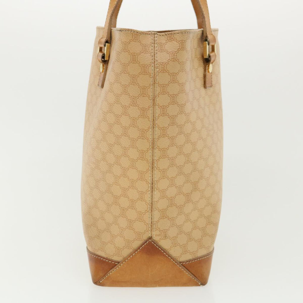 CELINE Macadam Canvas Shoulder Bag PVC Leather Beige  32391