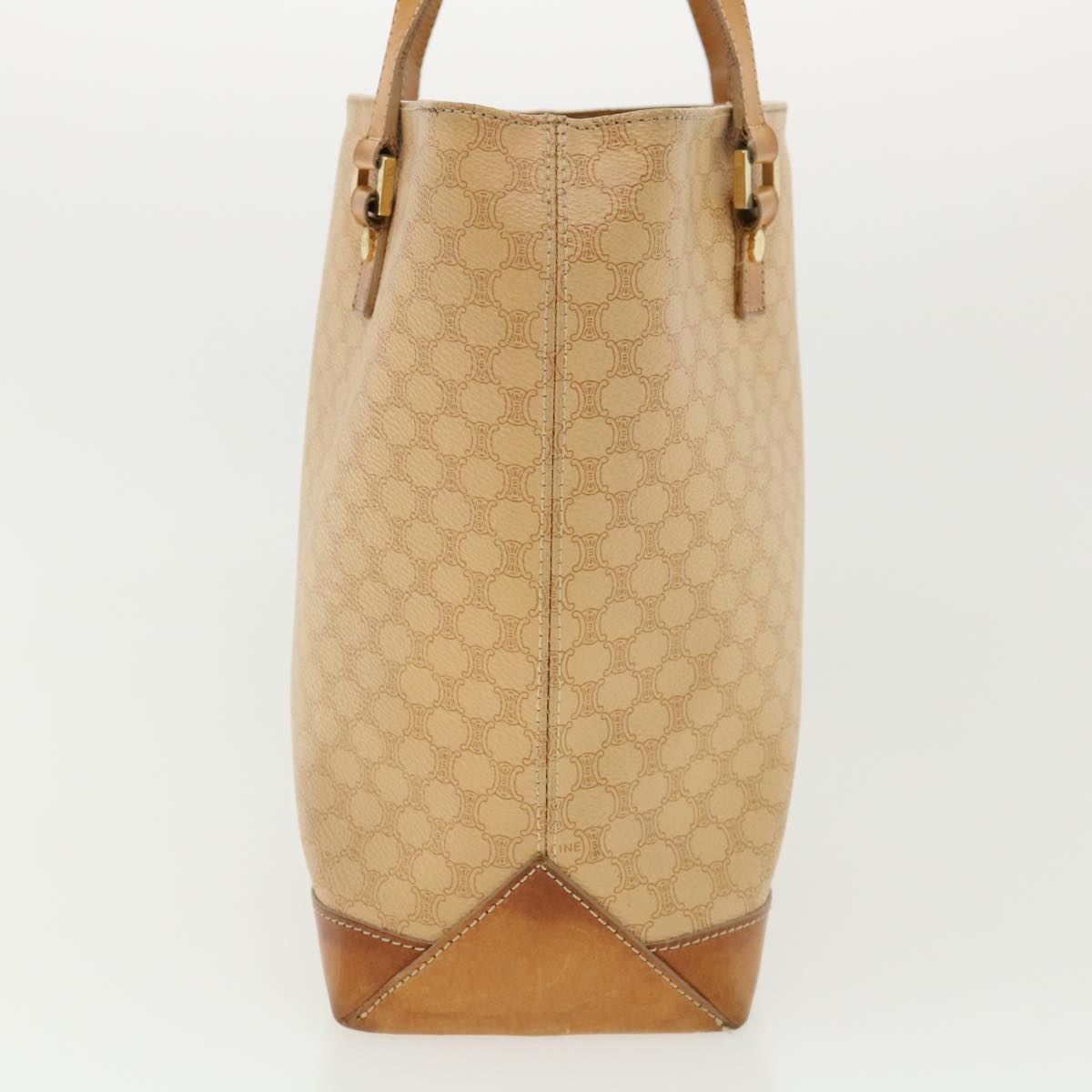 CELINE Macadam Canvas Shoulder Bag PVC Leather Beige  32391
