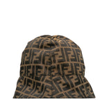 Fendi Zuka Bucket Hat Brown Polyester Nylon Cotton Ladies Fendi