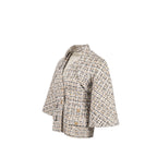 Chanel size 36 tweed jacket white / black / gold
