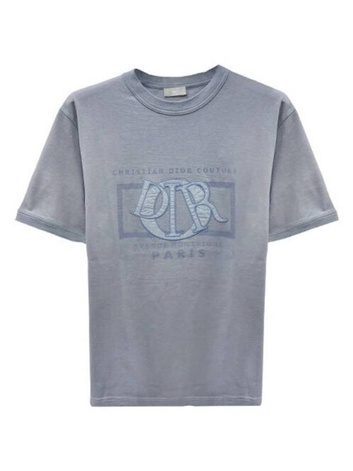 Relaxed Fit Cotton Short Sleeve T-Shirt Grey Dior