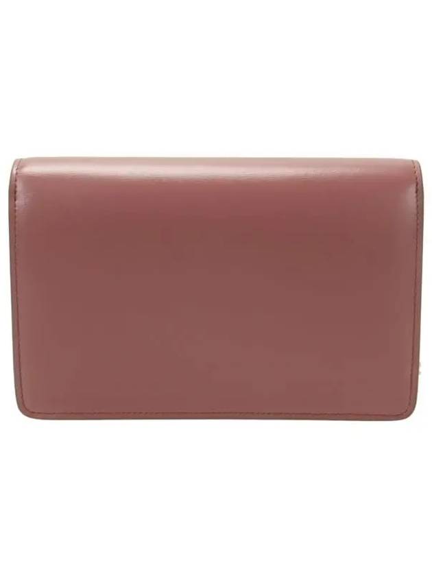 CELINE Triomphe Chain Shiny Calfskin Half Wallet Vintage Rose