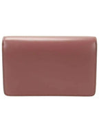 CELINE Triomphe Chain Shiny Calfskin Half Wallet Vintage Rose