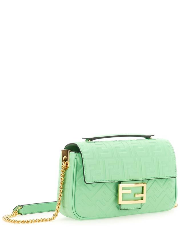Fendi Baguette Medium Nappa Leather Chain Shoulder Bag Green