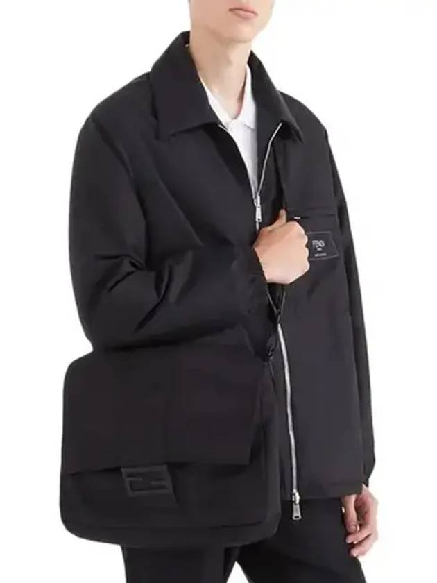 Fendi Nylon Reversible Zip-Up Jacket Black