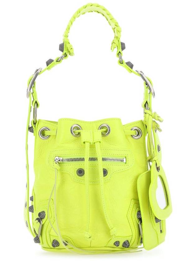 Balenciaga Le Cagol XS Embossed Bucket Bag Green