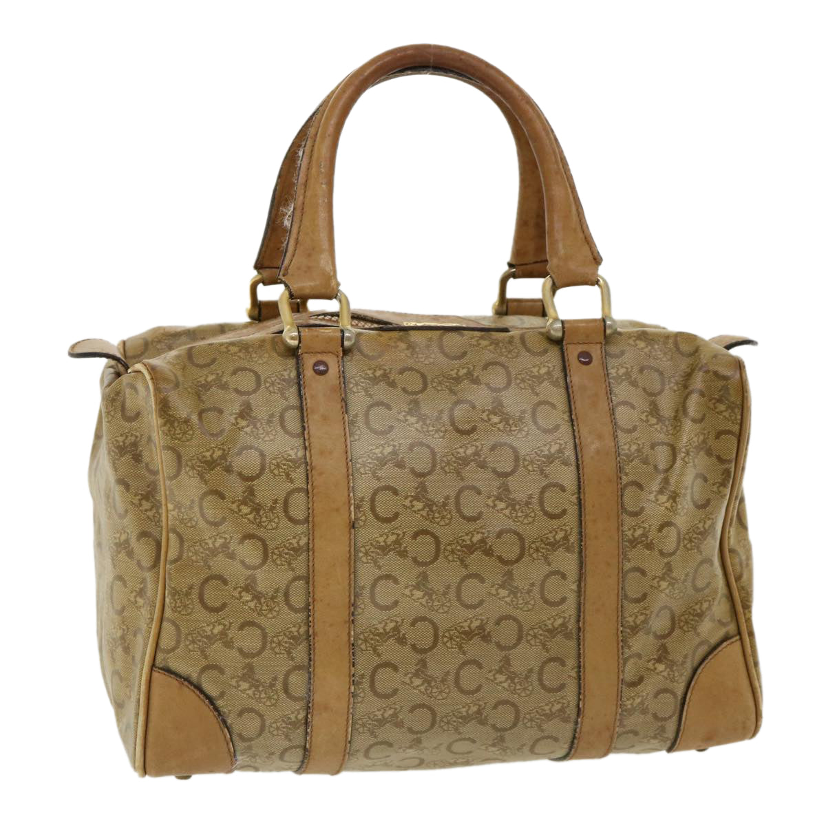 CELINE Hand Bag PVC Leather Beige  33127