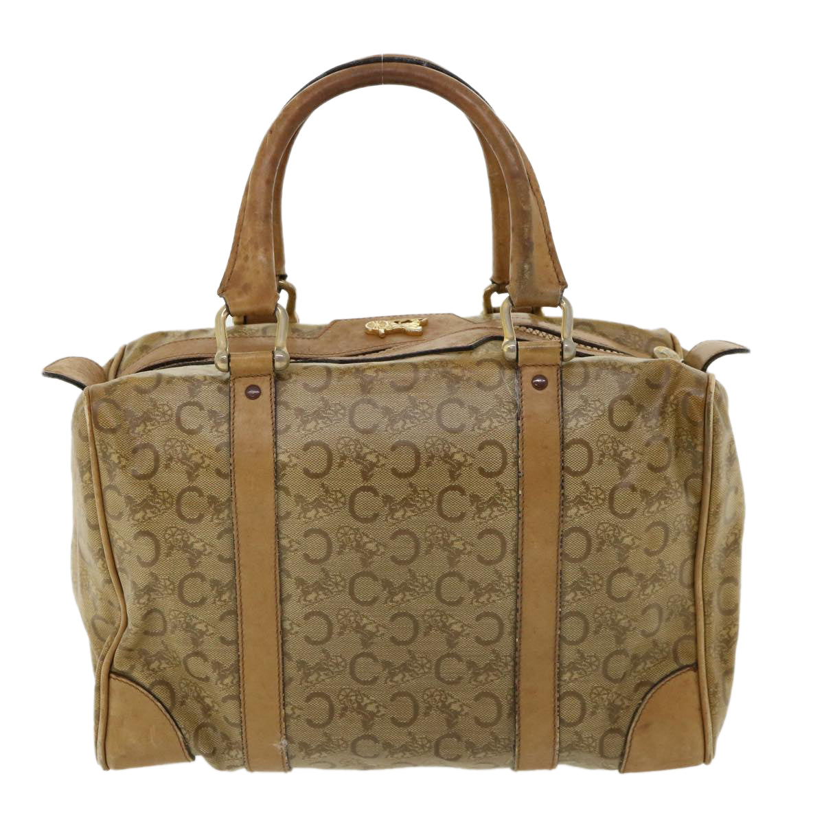 CELINE Hand Bag PVC Leather Beige  33127