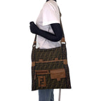 Fendi Zucca Canvas Flat Messenger Bag - '10s