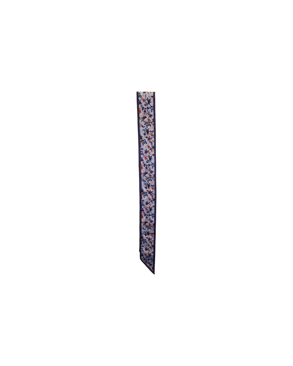 Chloe Floral Printed Scarf in Light Blue Silk