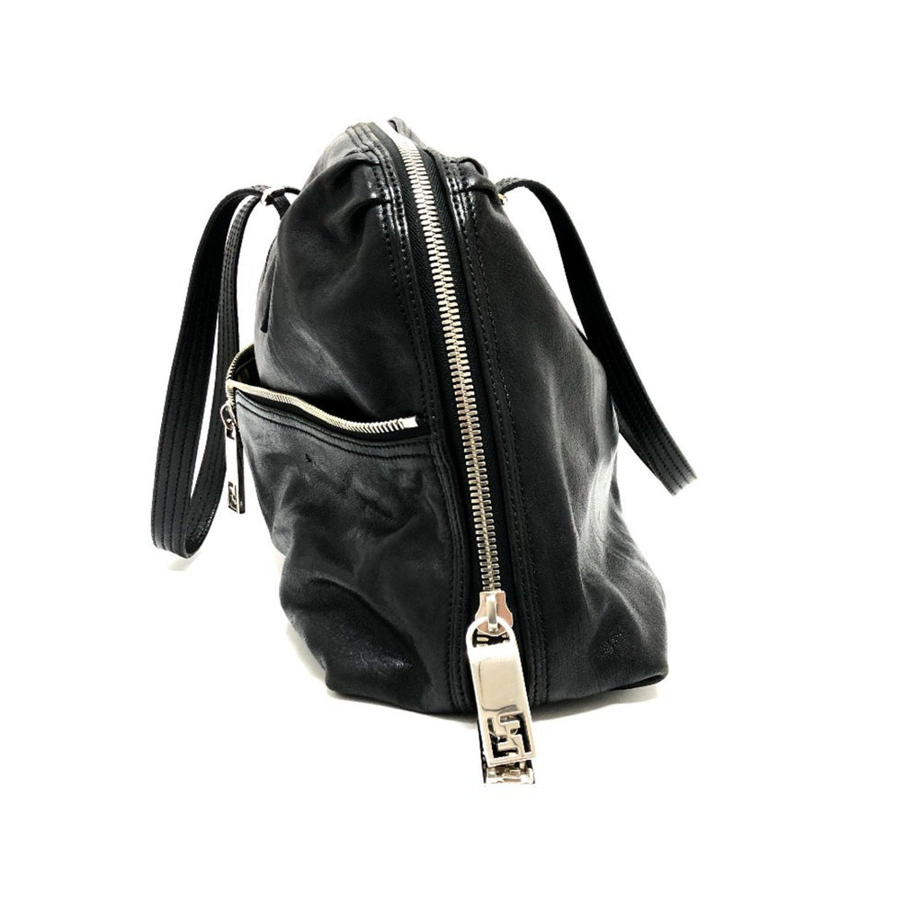 Fendi Zucca  Leather Boston Bag Handbag Tote Bag ()
