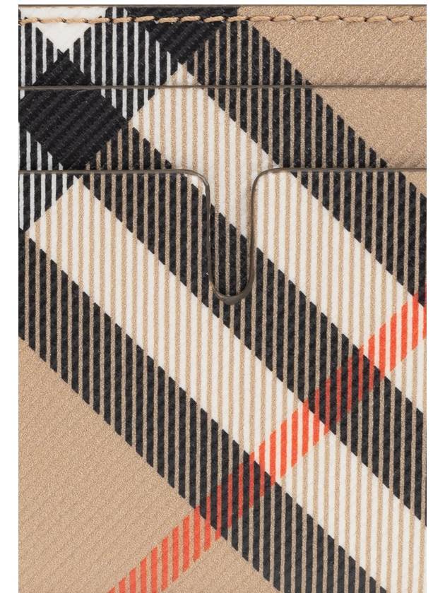 Burberry Check Card Case Wallet Beige