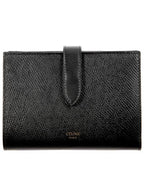 CELINE Medium Strap Grain Calfskin Medium Wallet Black