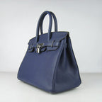 Hermes Birkin 30cm Togo Leather Handbags Dark Blue Silver