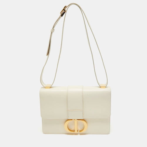 Dior Off -White Leather 30 Montaigne Shoulder Bag