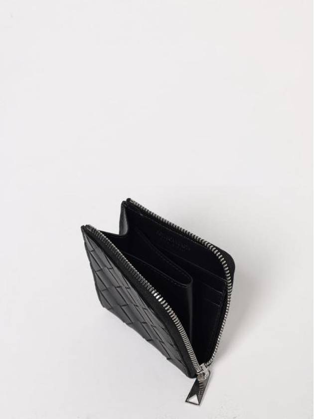 Bottega Veneta Intrecciato Square Zip Around Wallet Black