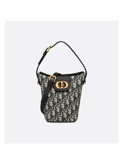 30 Montaigne Amber Mini Bucket Bag Blue Dior