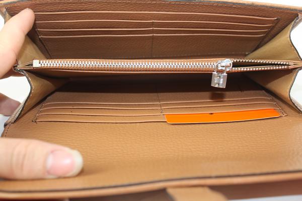 Hermes Wallet H1528 Ladies Cow Leather Apricot