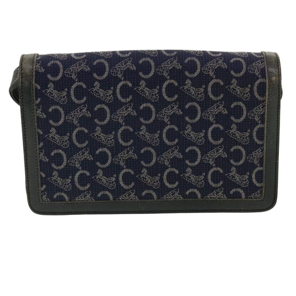 CELINE C Macadam Canvas Shoulder Bag Navy  33902