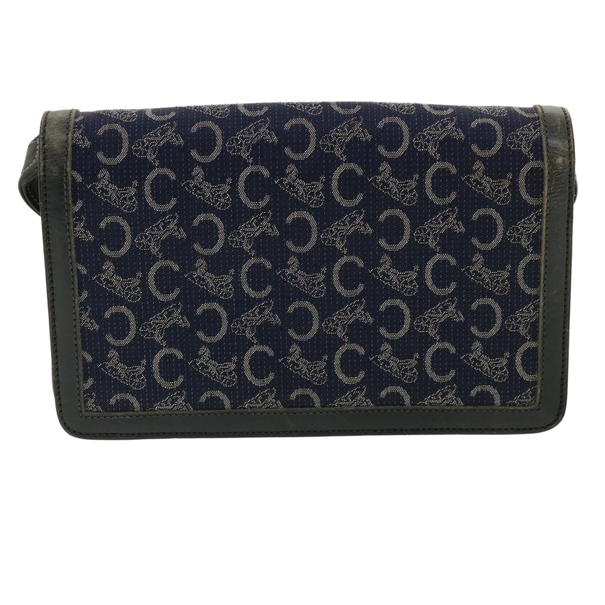 CELINE C Macadam Canvas Shoulder Bag Navy  33902