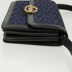CELINE C Macadam Canvas Shoulder Bag Navy  33902