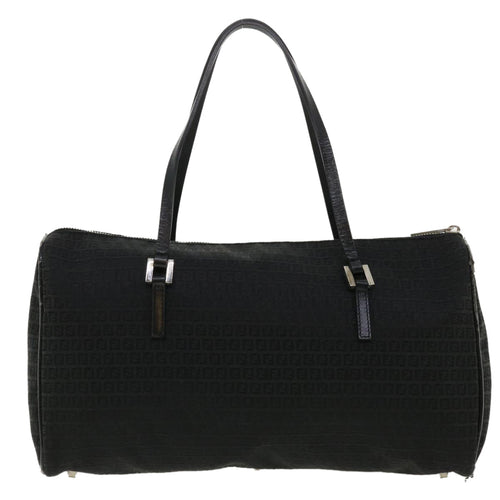 FENDI Zucchino Canvas Hand Bag Black  33935