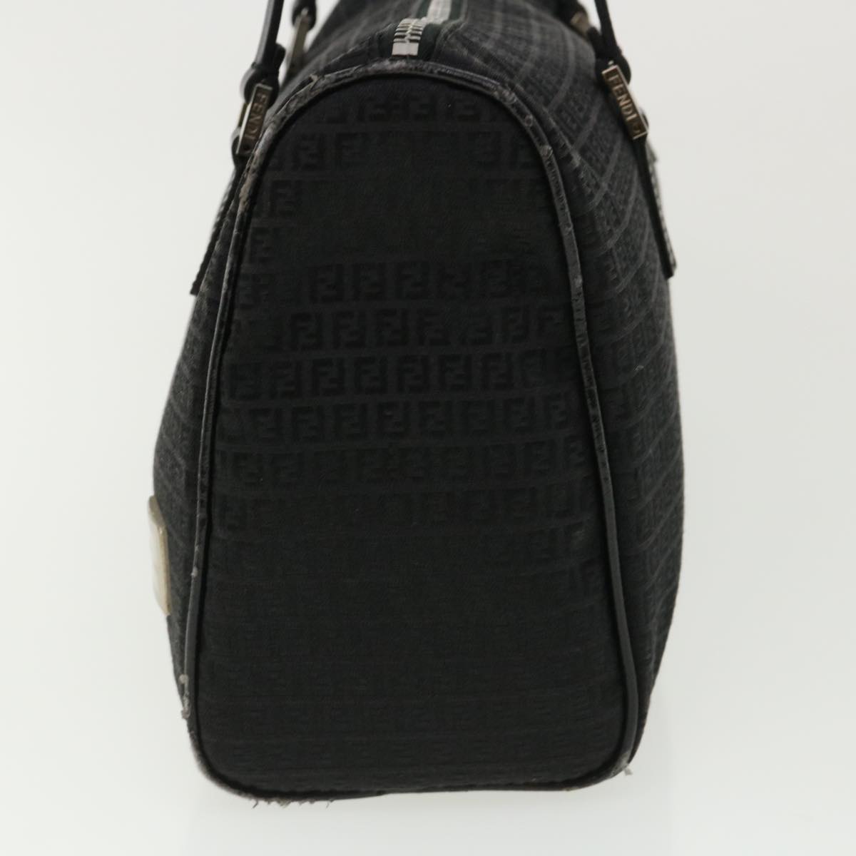 FENDI Zucchino Canvas Hand Bag Black Auth 33935