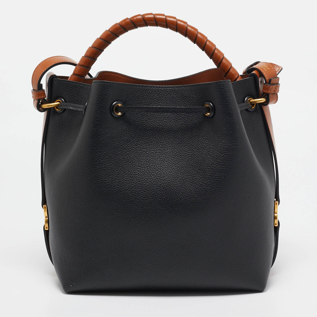 Chloe Black/brown Leather Marcie Bucket Bag
