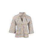 Chanel size 36 tweed jacket white / black / gold