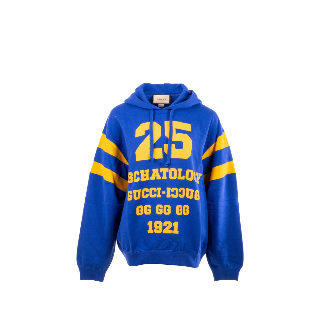 Gucci Size S 25 Gucci Eschatology Blind for Love Hoodie Cotton Blue/Yellow
