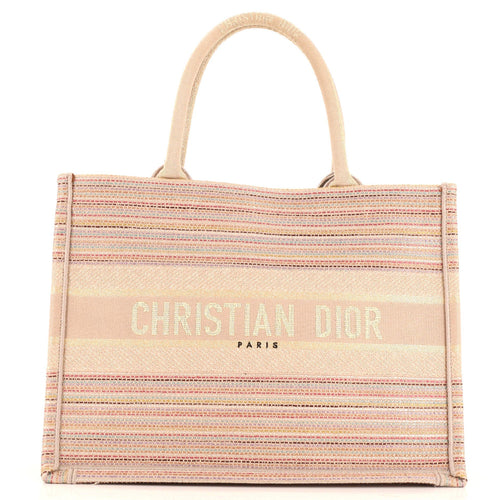 Dior Book Tote Multicolor Stripes Embroidered Canvas Medium