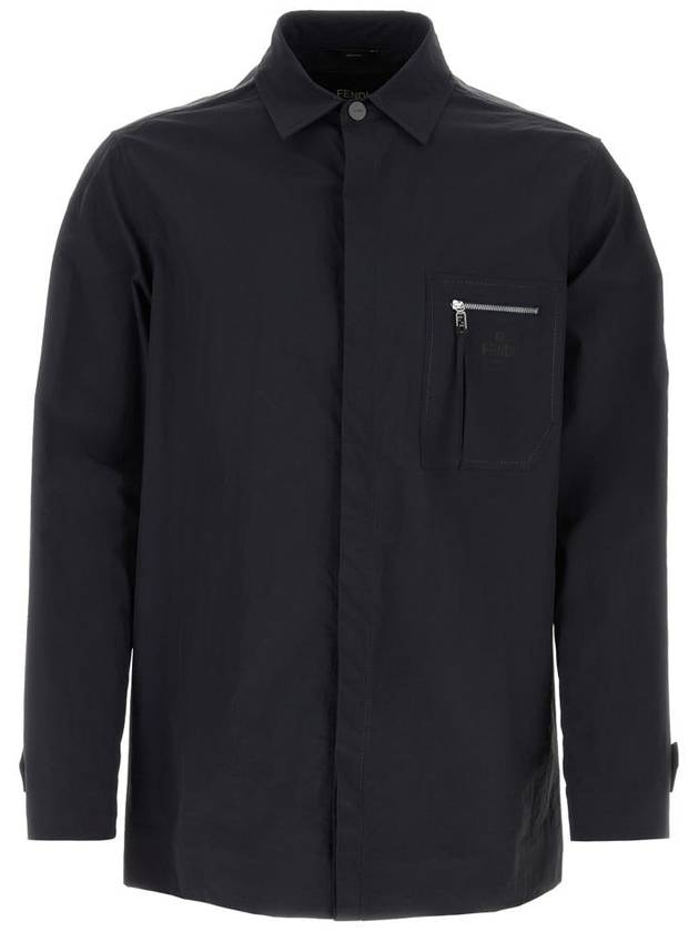 Fendi Nylon Long Sleeve Shirt Blue