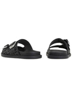 Fendi Men's Peel Jacquard Fabric Sandals Black