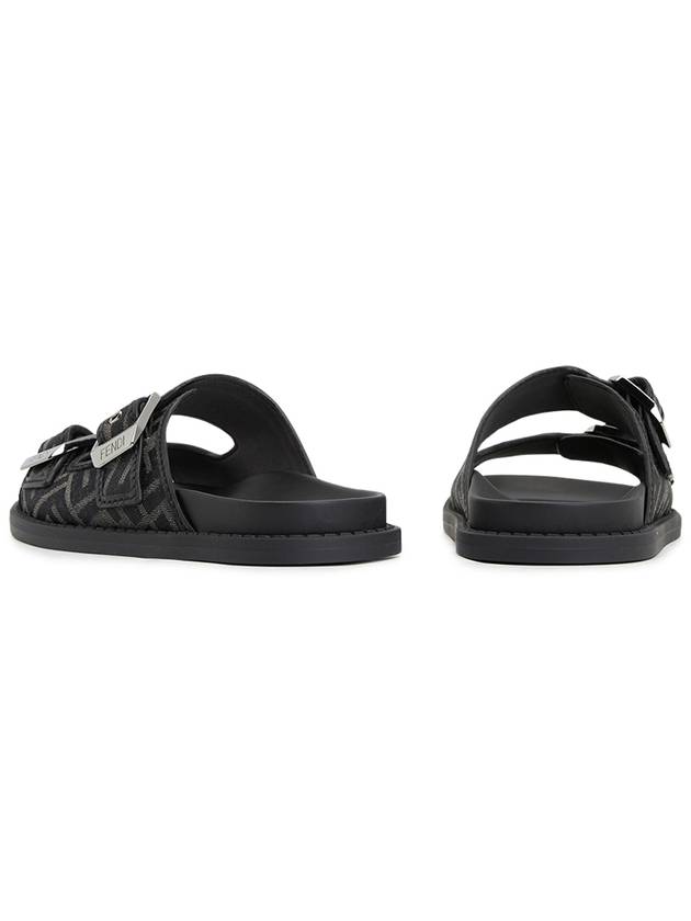 Fendi Men's Peel Jacquard Fabric Sandals Black