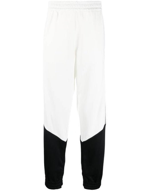 Fendi Color Block Logo Side JoGGer Track Pants Black White