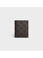 CELINE Triomphe Canvas Compact Half Wallet Black