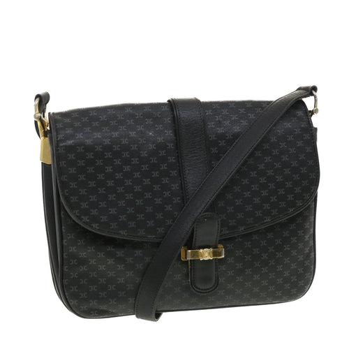CELINE Shoulder Bag Leather Black  34008