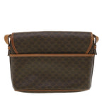 CELINE Macadam Canvas Shoulder Bag PVC Leather Brown  34058