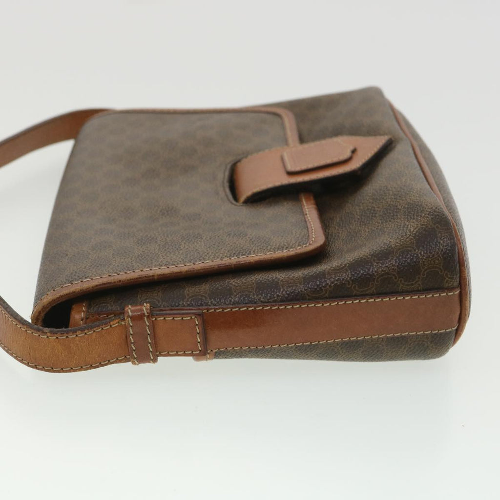 CELINE Macadam Canvas Shoulder Bag PVC Leather Brown  34058