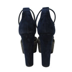Louis Vuitton Flower Motif Suede Sandals