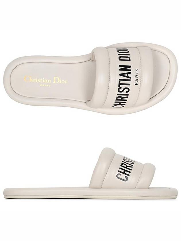 Every-D Embossed Lambskin Slippers White Dior