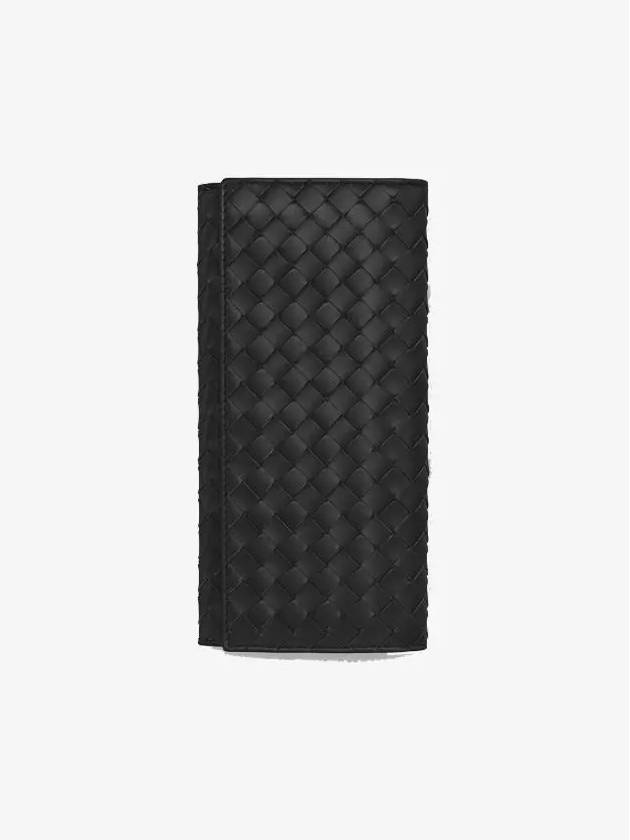 Bottega Veneta Intrecciato Continental Long Wallet Black