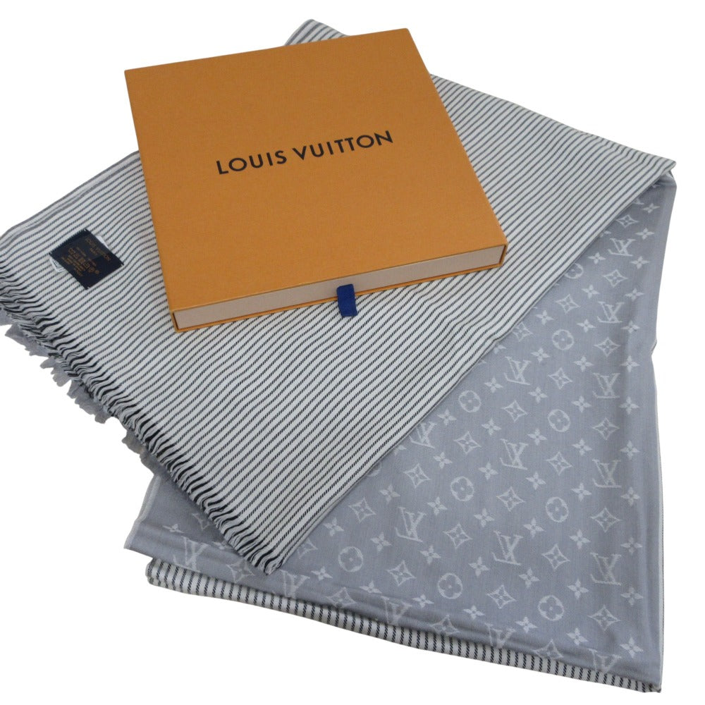 Louis Vuitton Monogram Lines Wool Silk Stole
