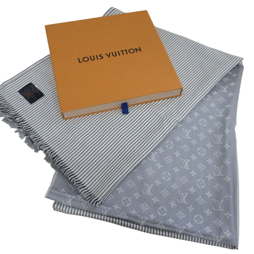 Louis Vuitton Monogram Lines Wool Silk Stole